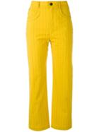 Damir Doma - Posy Cropped Trousers - Women - Cotton/polyamide - M, Yellow/orange, Cotton/polyamide