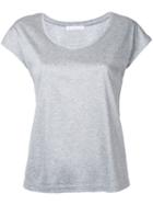 Estnation - Scoop Neck T-shirt - Women - Cotton/lyocell - 38, Grey, Cotton/lyocell