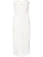 Veronica Beard Fitted Strapless Dress, Women's, Size: 6, White, Cupro/spandex/elastane