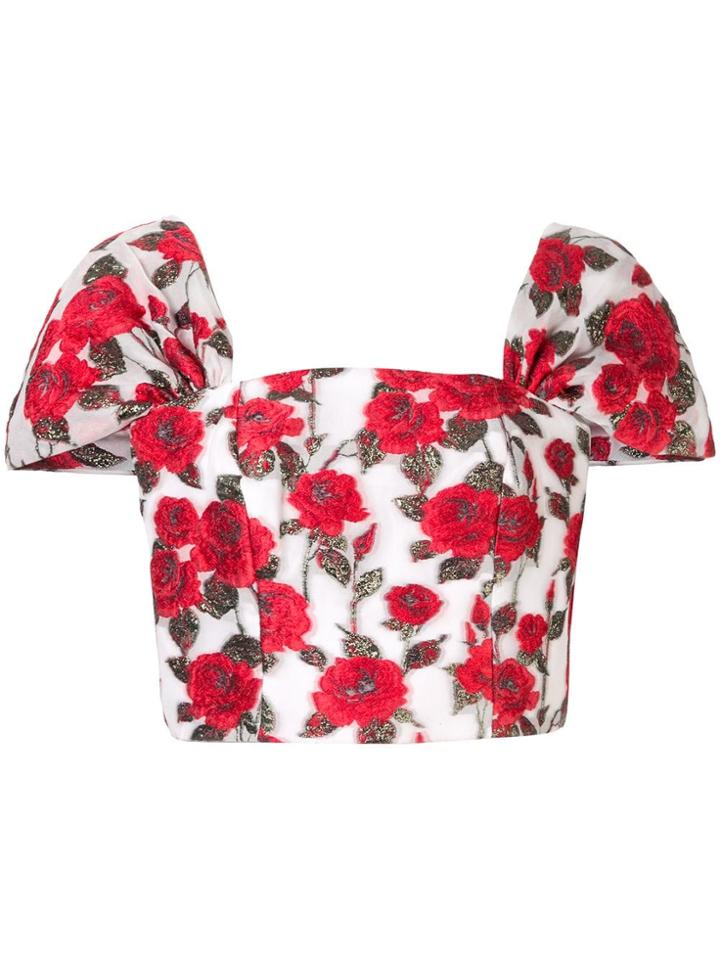 Bambah Floral Cap Bustier - White