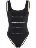 She Made Me Mama Scoop Neck Swimsuit - Black