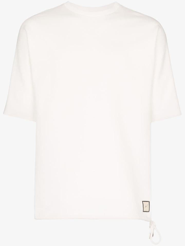 Prévu Drawstring Hem T-shirt - White