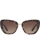 Dolce & Gabbana Eyewear Leopard Print Cat Eye Sunglasses - Brown