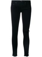 Rag & Bone /jean Knee Rip Cropped Trousers - Black