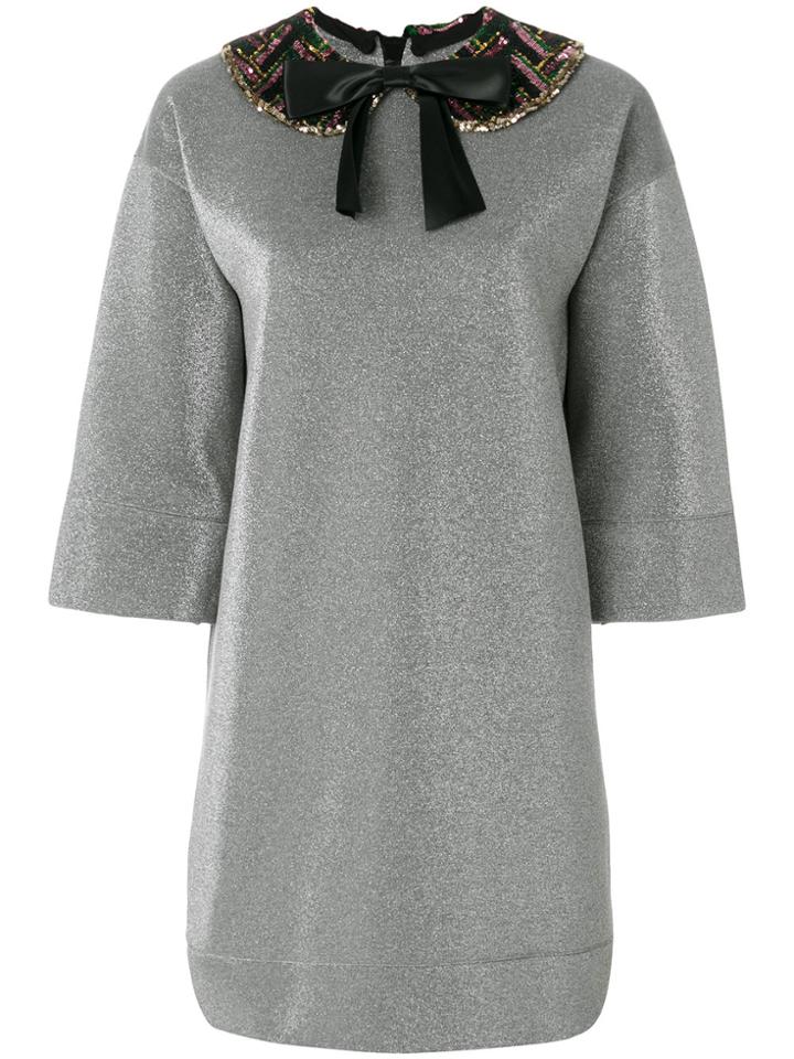 Gucci Pan Collar Lurex Dress - Metallic