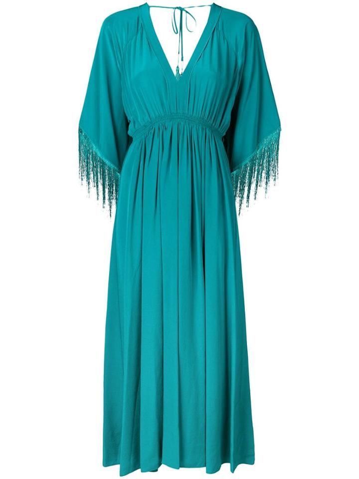 Forte Forte Fringed Sleeves Midi Dress - Green