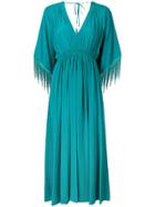 Forte Forte Fringed Sleeves Midi Dress - Green