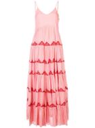 Carolina K Pleat Detail Maxi Dress - Pink & Purple