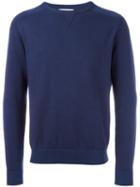 Boglioli Ribbed Trim Sweatshirt, Men's, Size: Small, Blue, Cotton/cashmere