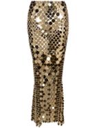 Paco Rabanne Disc Sequinned Maxi Skirt - Gold