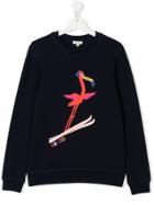 Kenzo Kids Teen Skiing Flamingo Print Sweatshirt - Blue