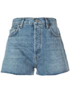 Re/done Mid Rise Denim Shorts - Blue