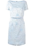Blugirl Embroidered Flowers Layered Dress, Women's, Size: 48, Blue, Cotton/acetate/acrylic/polyester