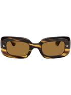 Oliver Peoples Saurine Rectangular Sunglasses - Brown