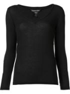 Thomas Wylde 'satisfaction' V-neck Top, Women's, Size: Large, Black, Polyester/rayon