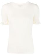 Michael Michael Kors Ruffle-sleeve Knit Top - White
