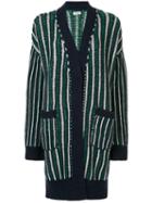 Coohem Ivy Stripe Cardigan Coat - Blue