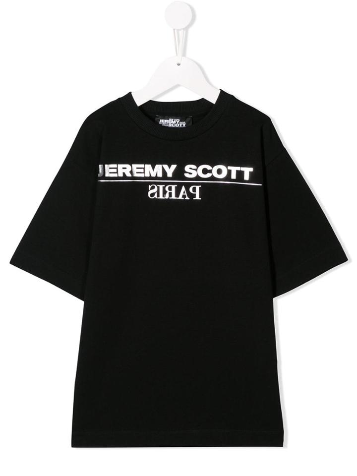 Jeremy Scott Junior Teen Logo Print T-shirt - Black
