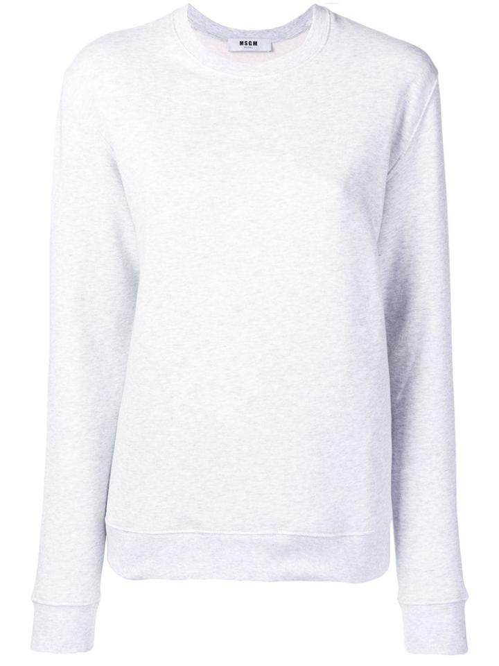 Msgm Backprint Logo Sweatshirt - Grey