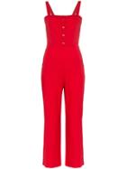 Staud Sophia Cotton Jumpsuit - Red