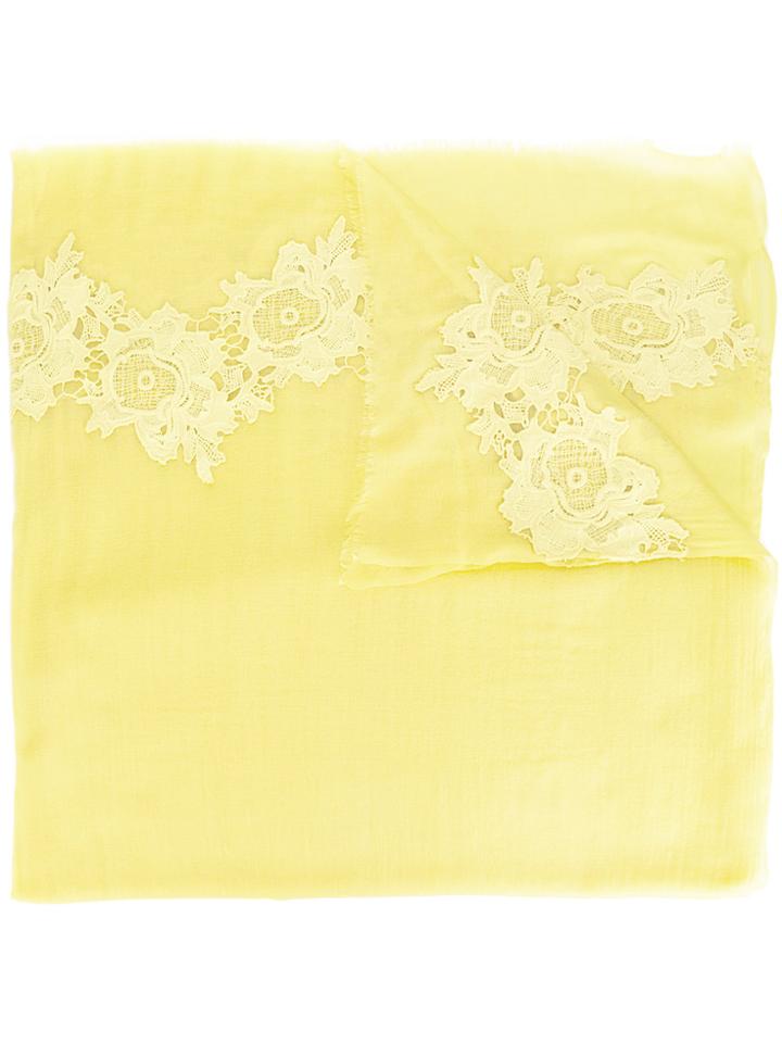 P.a.r.o.s.h. Lace Trim Scarf - Yellow & Orange