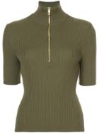 Boutique Moschino Ribbed Zip Jumper - Green