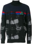 Iceberg Embroidered Turtle-neck Sweater - Black
