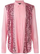 Comme Des Garçons Homme Plus Sequinned Panel Shirt - Pink & Purple