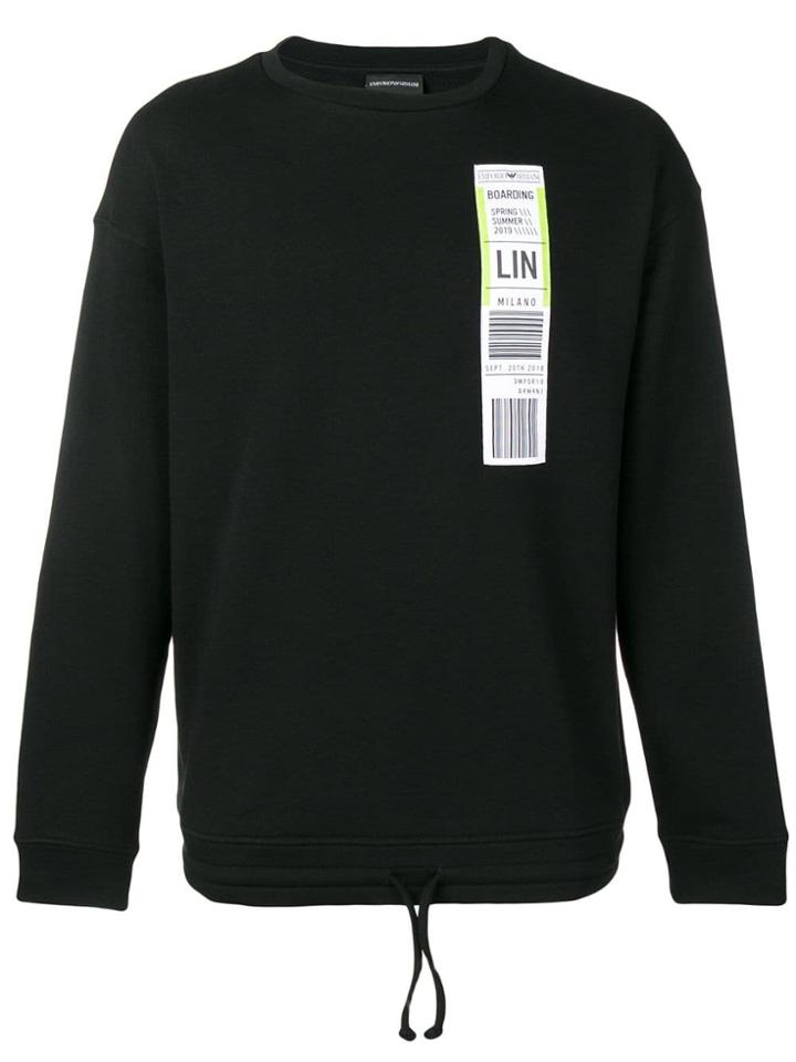 Emporio Armani Oversized Boarding Pass Sweatshirt - Black