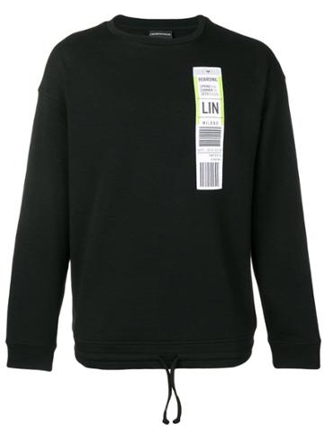 Emporio Armani Oversized Boarding Pass Sweatshirt - Black