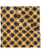 Simeone Napoli Geometric Print Scarf, Men's, Blue, Silk