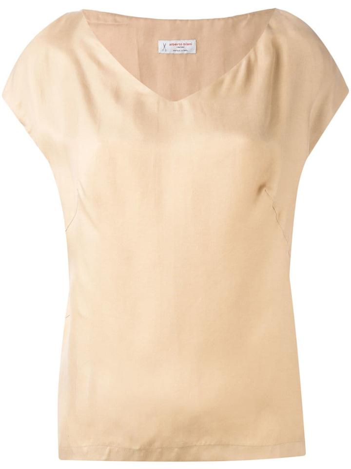 Alberto Biani V-neck Blouse - Neutrals