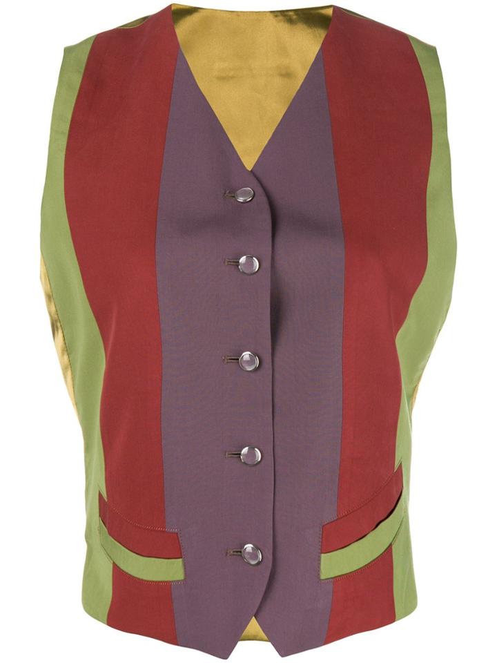 Jean Paul Gaultier Vintage Colour Block Waistcoat - Green