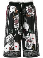 Dolce & Gabbana Playing Card Print Shorts - Black