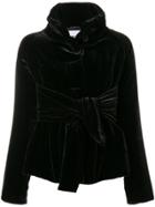 Aspesi Velvet Belted Puffer Jacket - Black