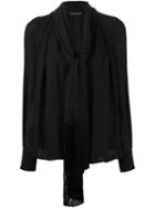 Plein Sud Bow Tie Collar Blouse, Women's, Size: 36, Black, Silk