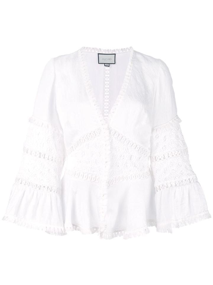 Alexis V-neck Blouse - White