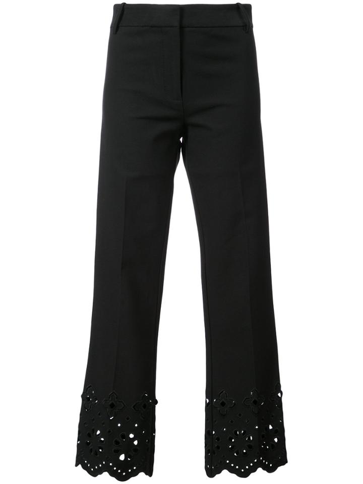 Derek Lam 10 Crosby Crop Flare Trouser With Eyelet Embroidery - Black