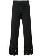 Derek Lam 10 Crosby Crop Flare Trouser With Eyelet Embroidery - Black