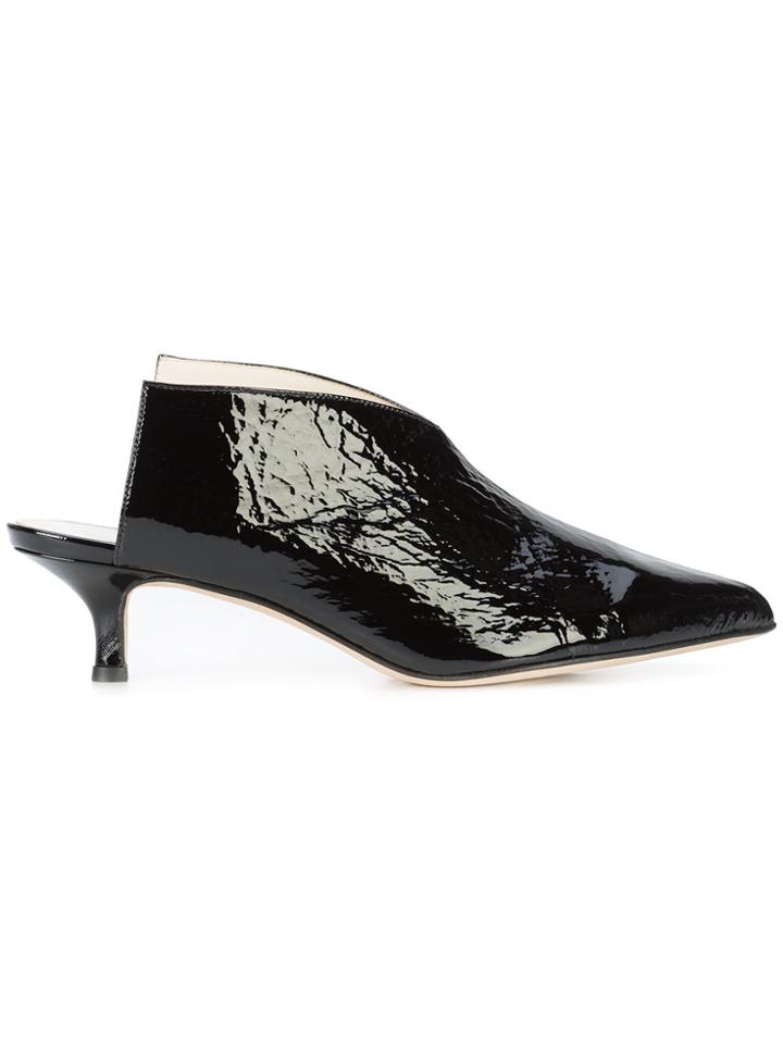 Tibi Pointed Toe Mules - Black
