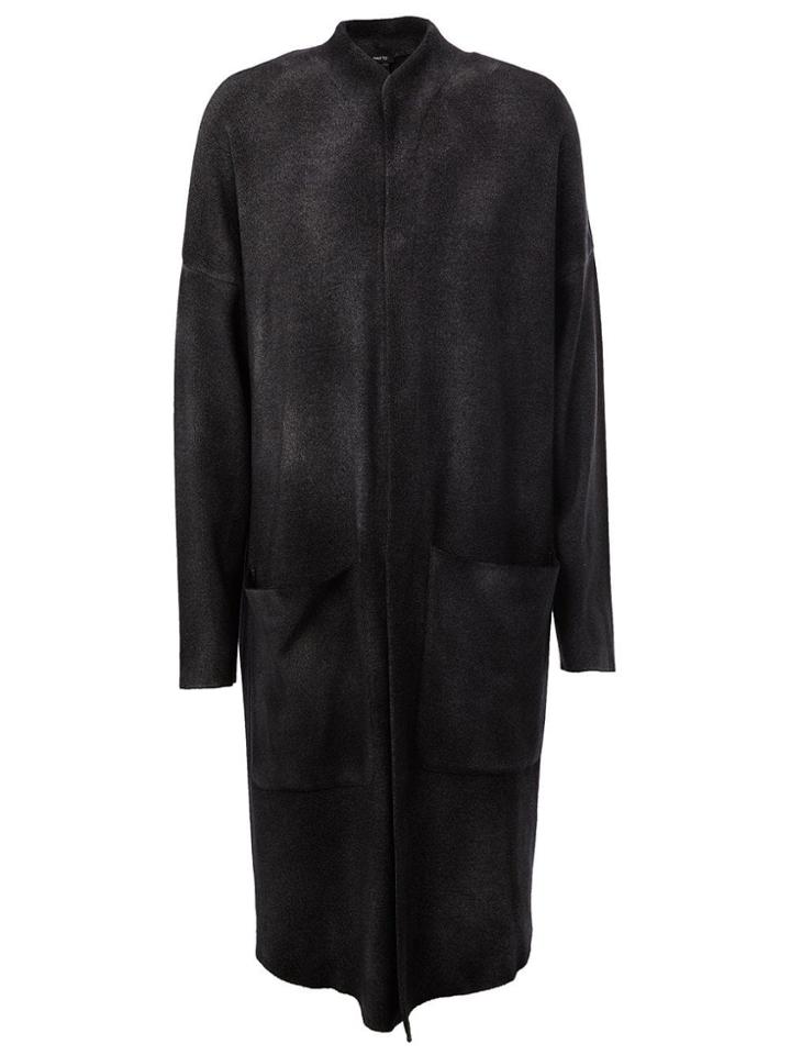 Avant Toi Faded Effect Long Cardigan - Black