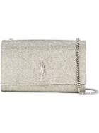 Saint Laurent Chain Shoulder Bag, Women's, Grey, Cotton/polyester/polyimide