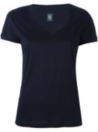 Eleventy V-neck T-shirt, Women's, Size: Large, Blue, Cotton