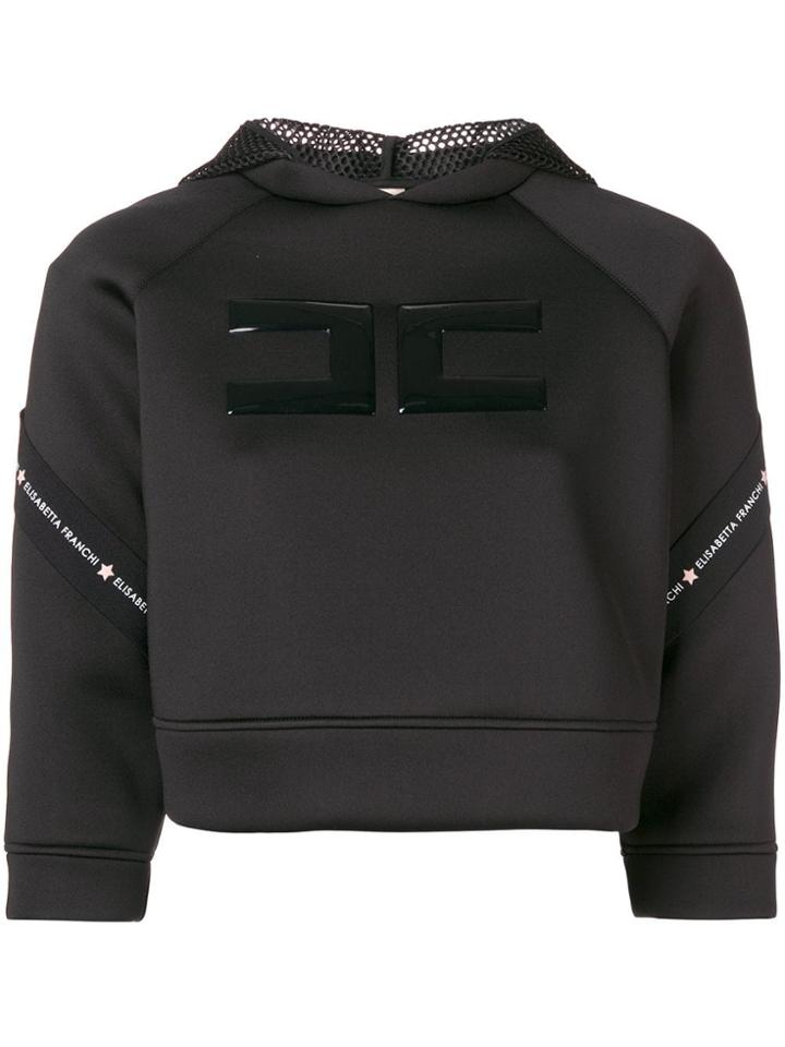 Elisabetta Franchi Logo Hoodie - Black