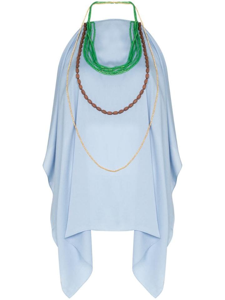 Jacquemus Bead Necklace Halter-neck Top - Blue