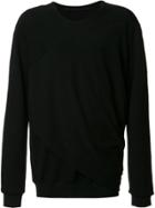 Julius Draped Detail Sweatshirt - Black