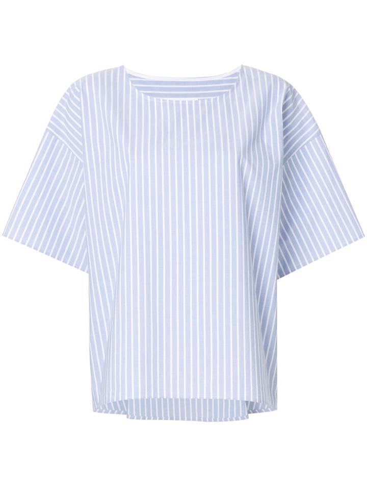 Mm6 Maison Margiela Basic Striped Shirt - Blue