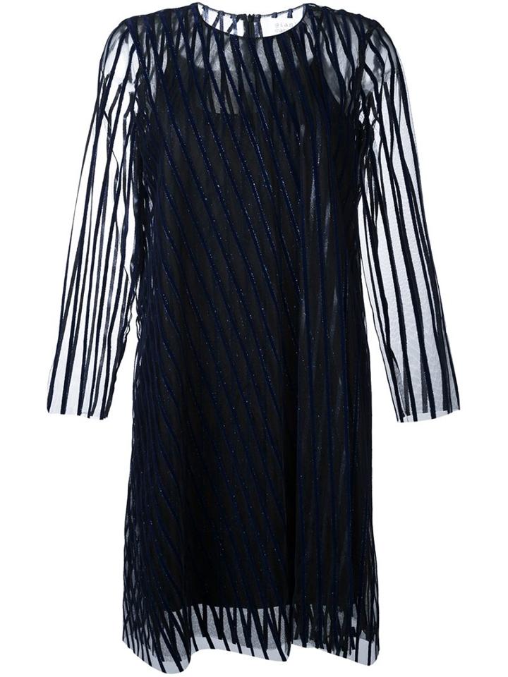 Gianluca Capannolo Striped Sheer Longsleeved Dress