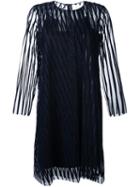 Gianluca Capannolo Striped Sheer Longsleeved Dress