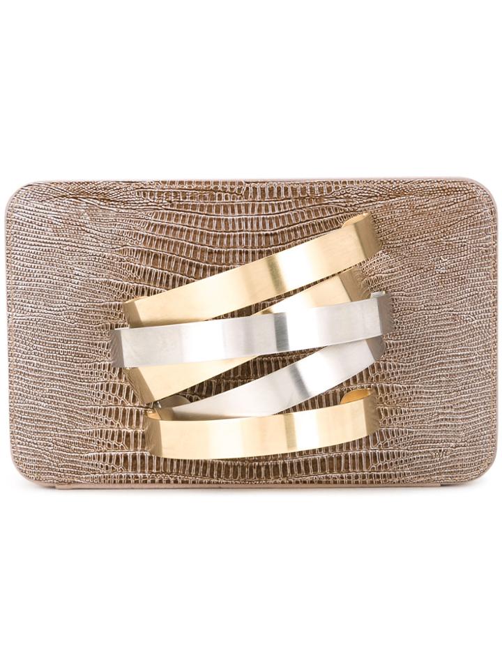 Rula Galayini Coil Cuffbox Clutch - Nude & Neutrals
